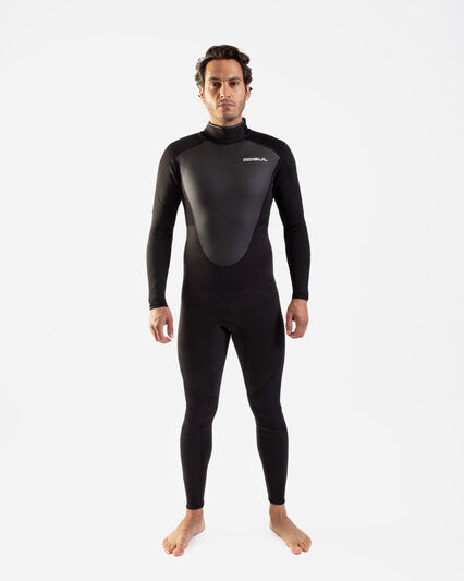 GUL Response 3/2mm Flatlock Steamer Wetsuit - Black