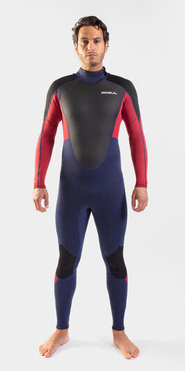 GUL Response 3/2mm Flatlock Steamer Wetsuit - Navy Red