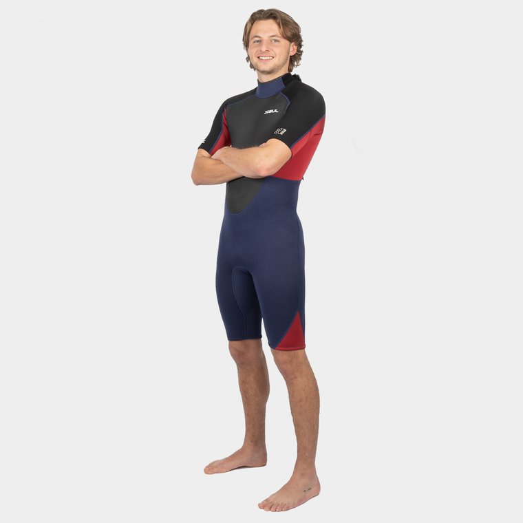 GUL Response 3/2mm Flatlock Shorty Wetsuit - Navy Red