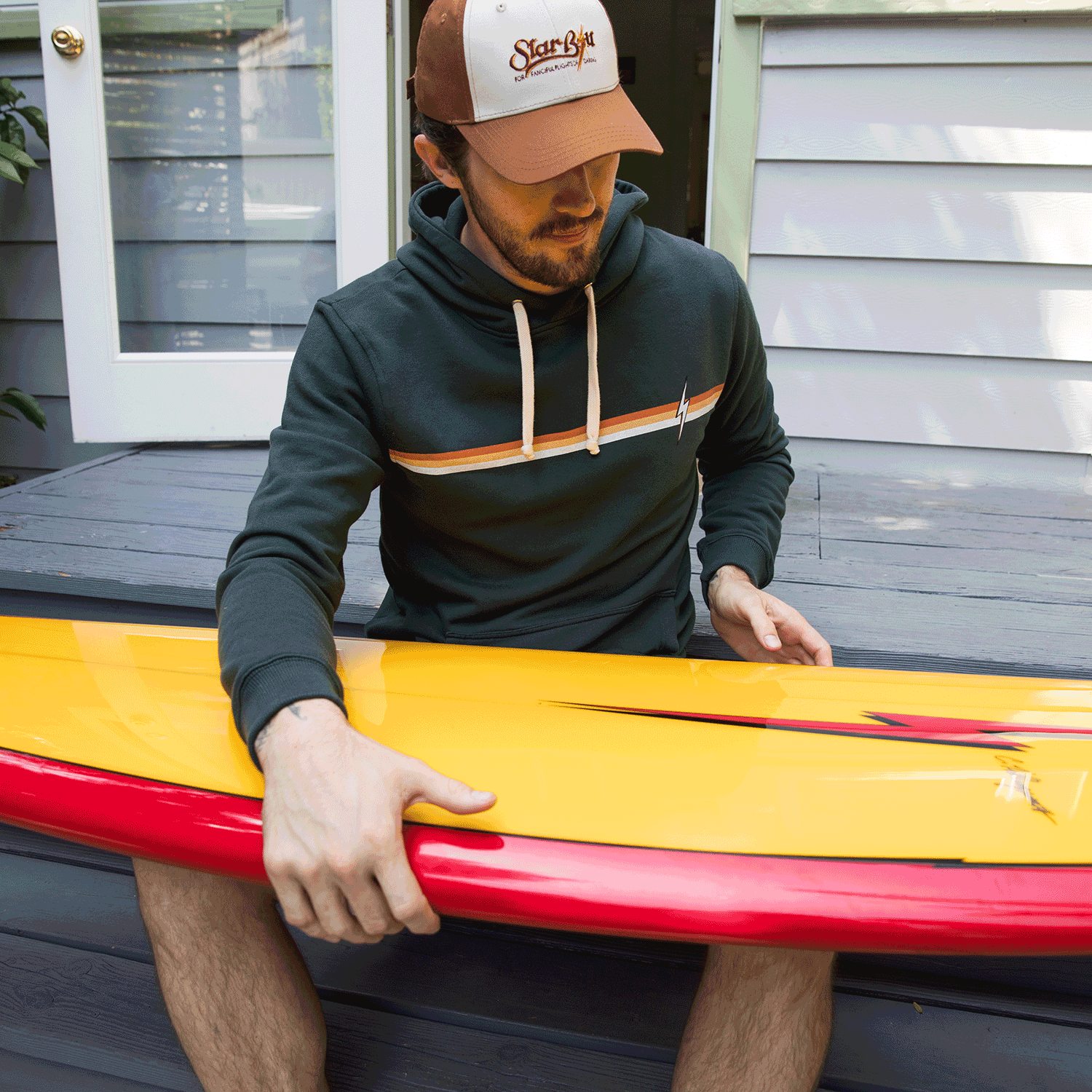 Lightning Bolt - Stripe Fleece Hoodie Secondary image