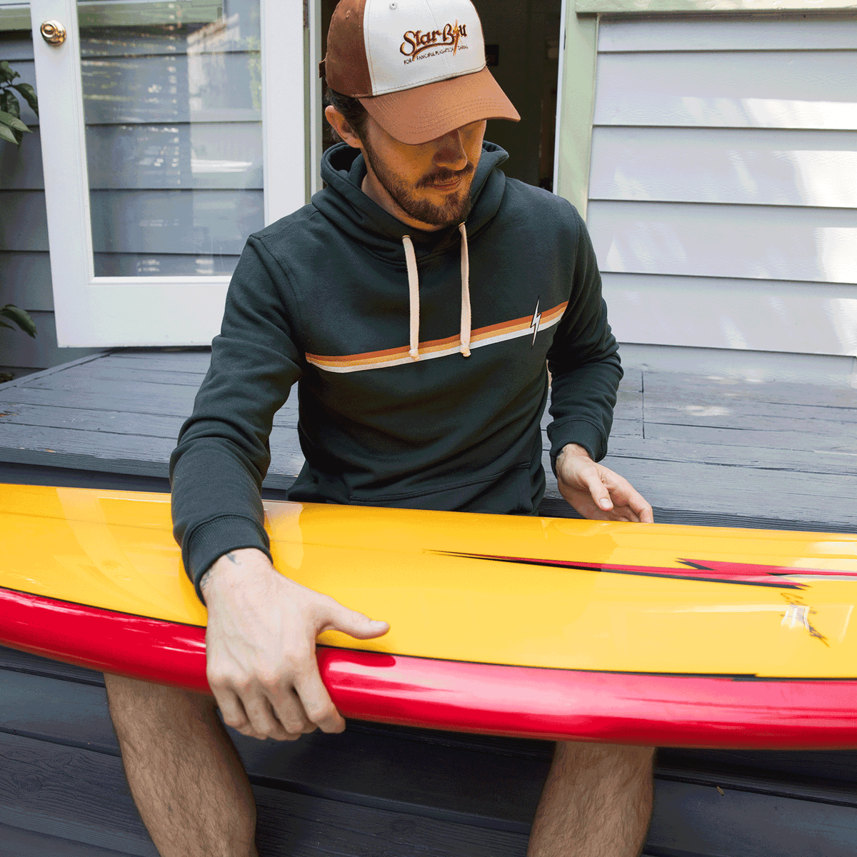 Lightning Bolt - Stripe Fleece Hoodie