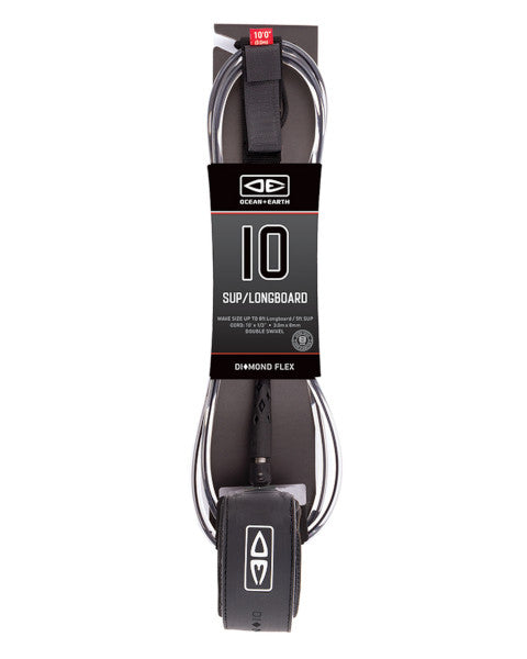 Ocean & Earth 10ft Diamond Flex Straight SUP / Longboard Ankle Leash