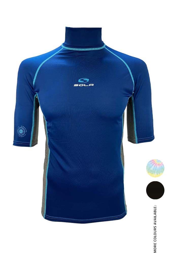 Sola Mens Short Sleeve Rash Vest - Navy/Marl Grey Main image