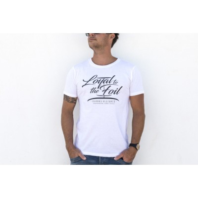 Loyal To The Foil - T-Shirt - Script Logo - White \ Black