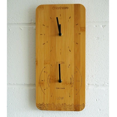 Northcore Time and Tide Bamboo Wall Clock