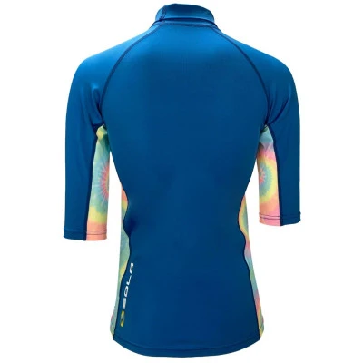 Sola Ladies Short Sleeve Rash Vest - Blue/Tiedye