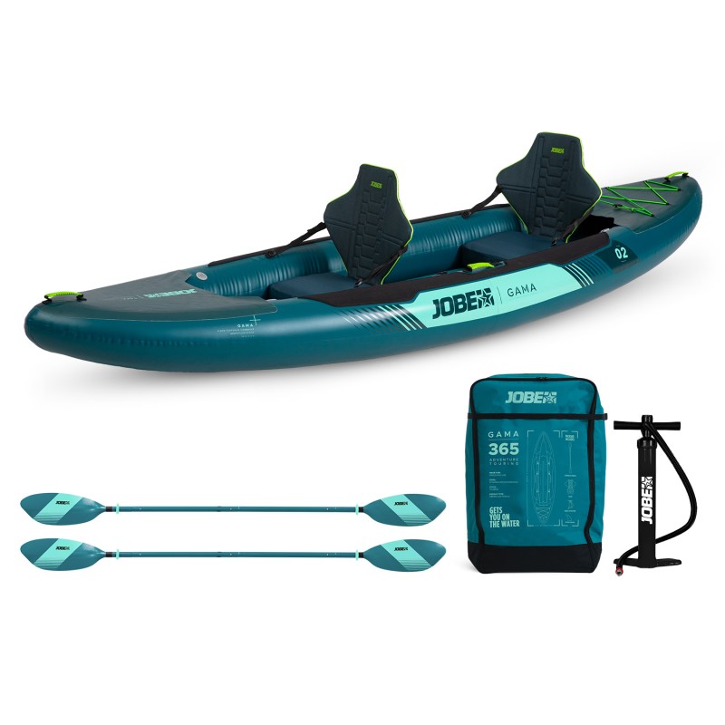 Jobe Gama Inflatable Kayak Package Atlantic Green - 2 Person
